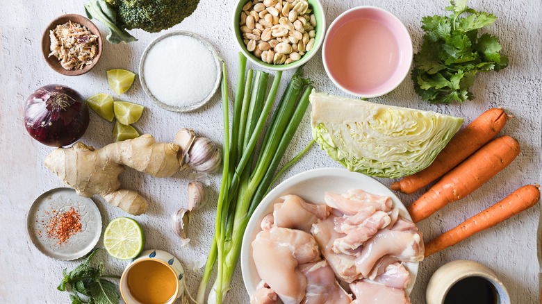 Goa gai ingredients on counter