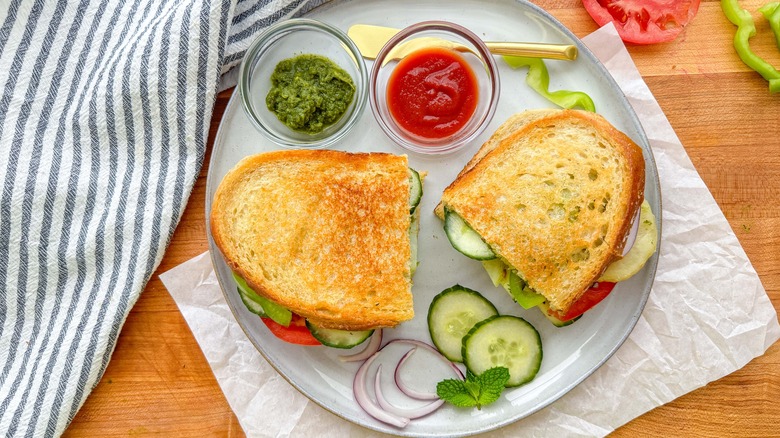 bombay sandwich cut in half