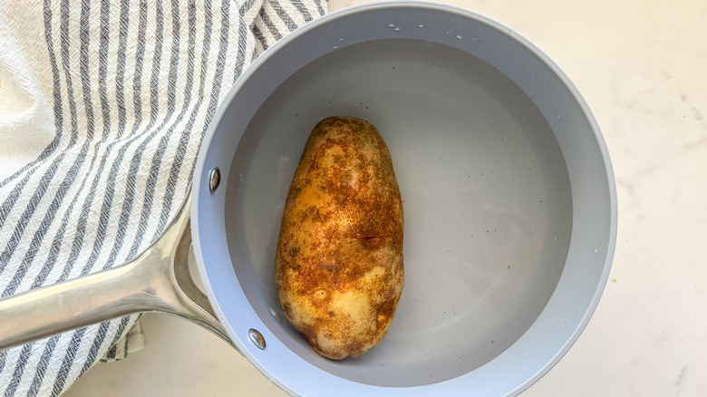 potato in pot of water