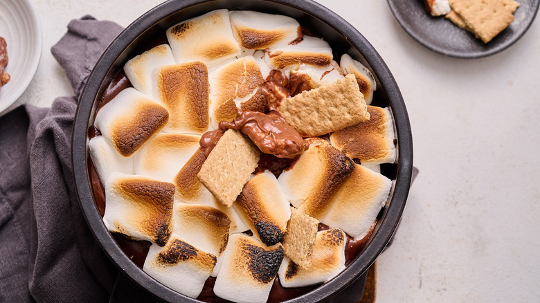 s'mores dip in bowl on table