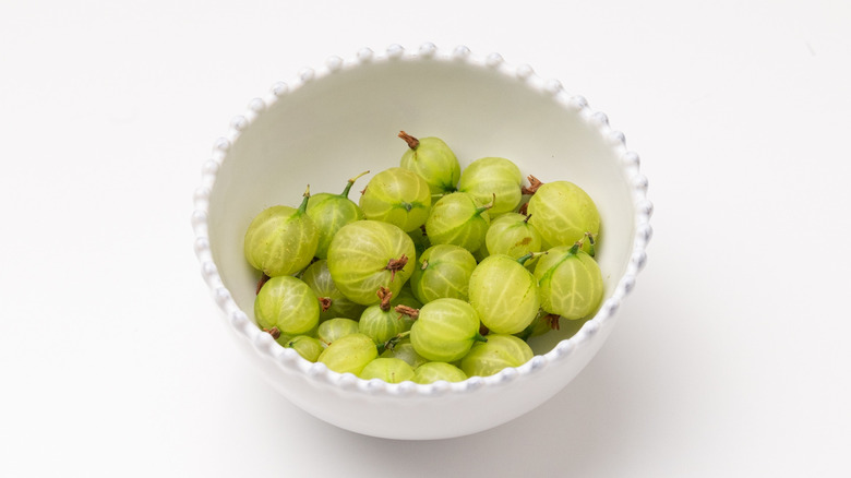 bowl of fresh gooseberries