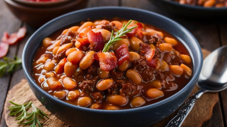 Bowl of baked beans 