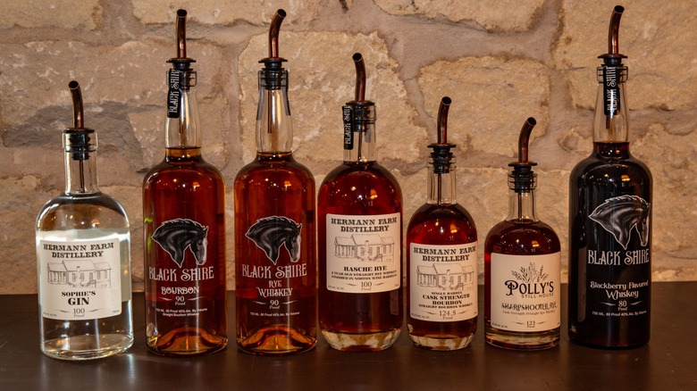 A variety of whiskeys