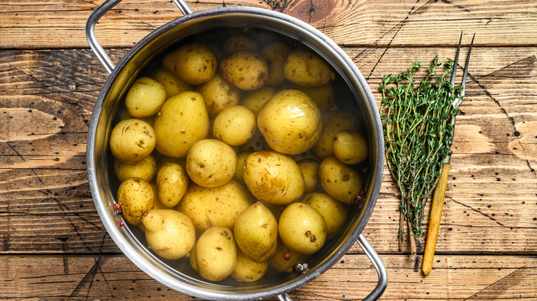 Potatoes in a pot