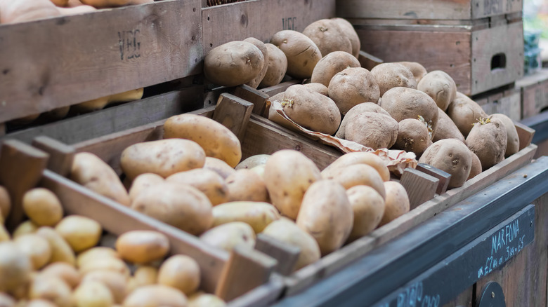 Piles of potato varieties