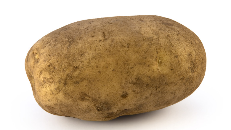 potato on white background