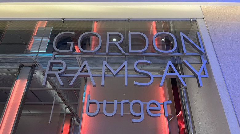 Sign at Gordon Ramsay Burger