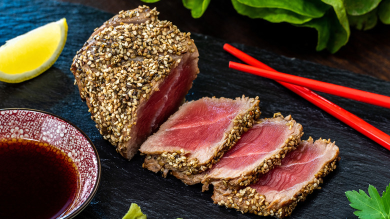 sesame crusted ahi tuna