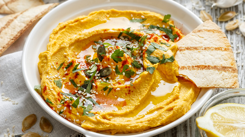 Roasted squash hummus with spices