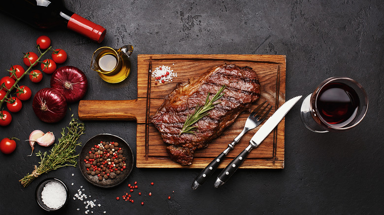 Herbs steak board knife