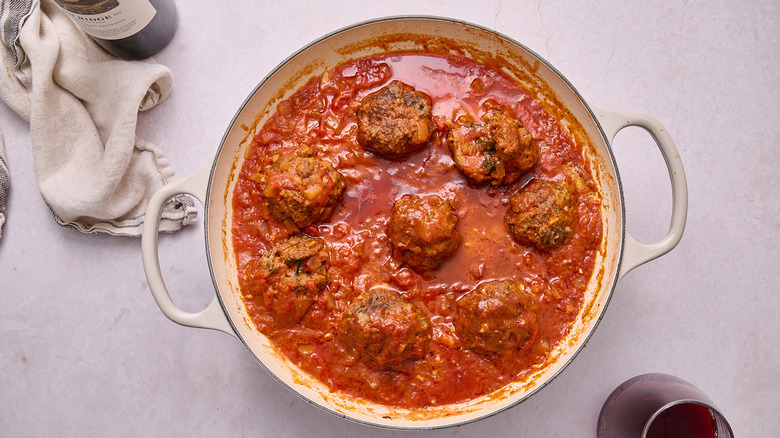 meatballs in arrabbiata sauce