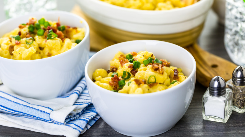 mac and cheese with meat bits