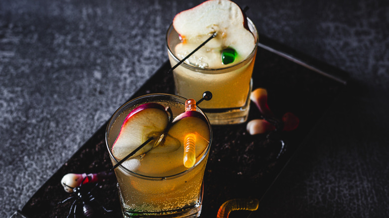 two cocktails on a tray