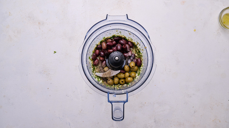 olives in food processor