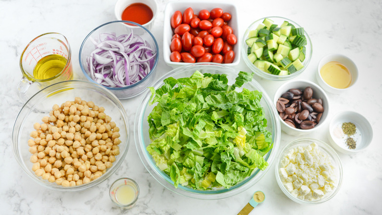 assortment of salad ingredients