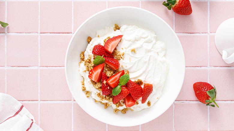 Greek yogurt with strawberries