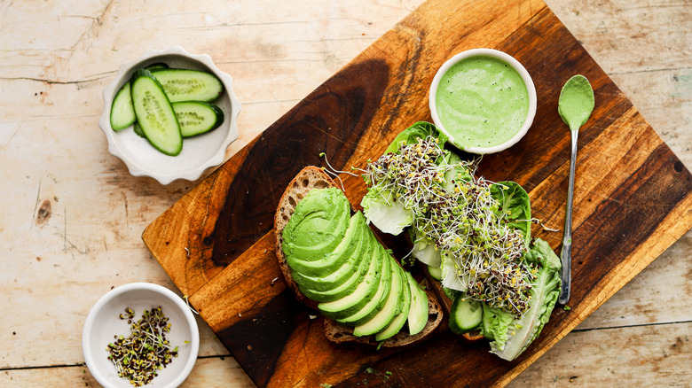 Avocado on toasted bread slice