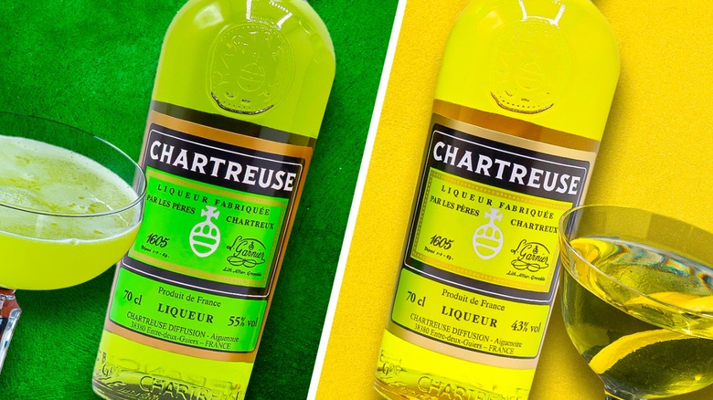 Green and yellow Chartreuse bottles