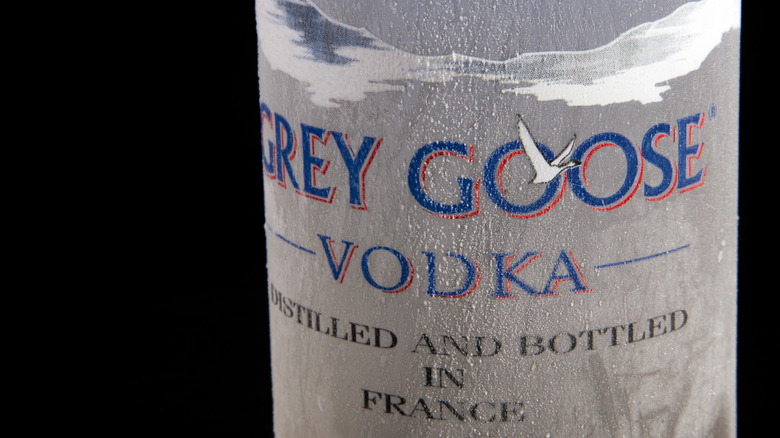 Grey Goose bottle closeup  