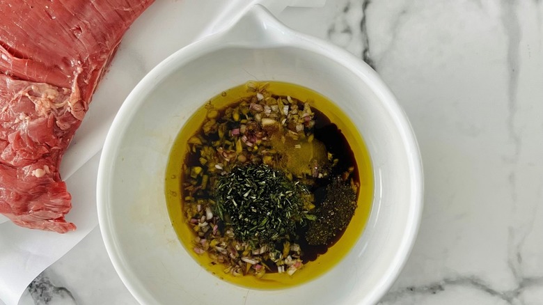 balsamic herb marinade in bowl