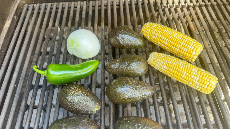 vegetables on grill