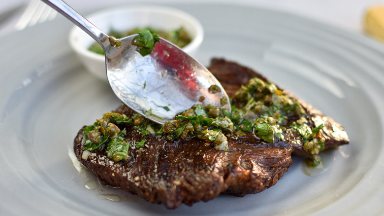 grilled hanger steak