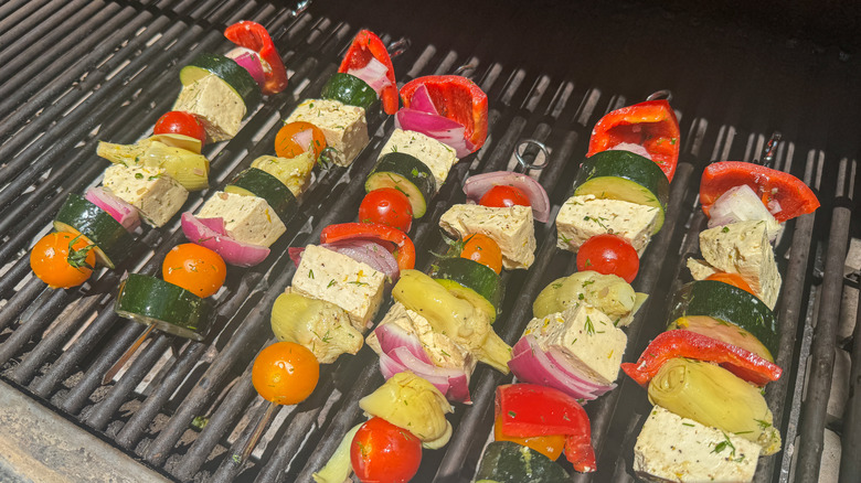 skewers on the grill