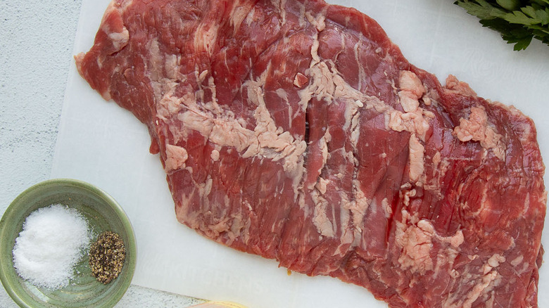 steak with salt and pepper 