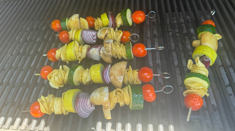 skewers on the grill