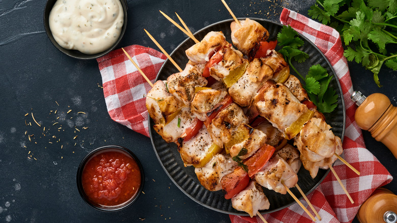 chicken and bell pepper kebabs