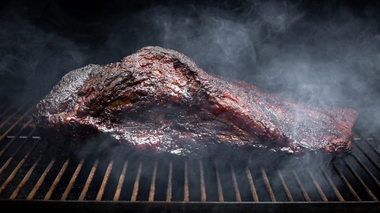 brisket on smoker