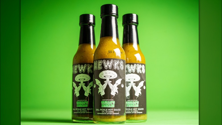 bottles of pickle Hot sauce 