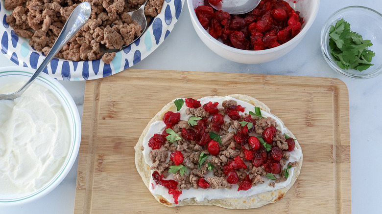 flatbread with turkey and cranberries