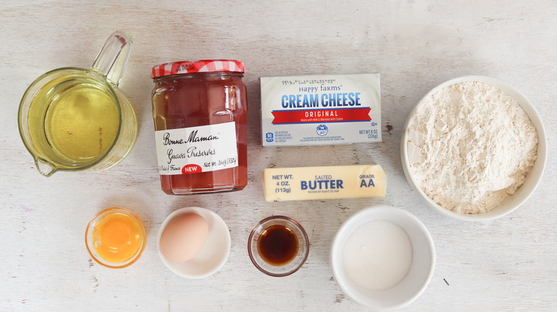 cheese jam and baking ingredients