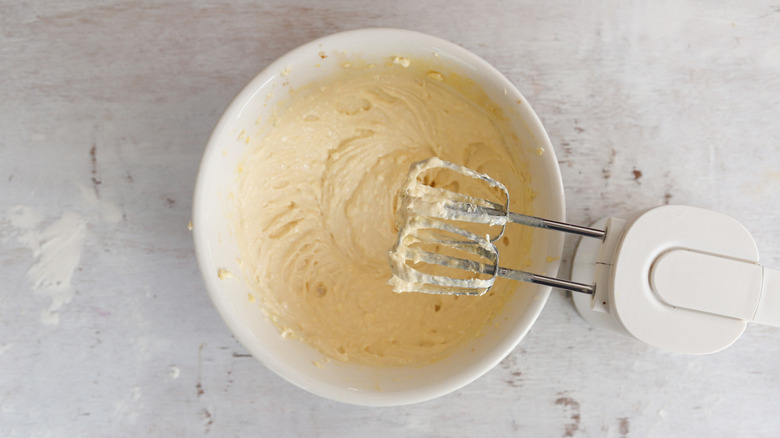 cream filling in white bowl