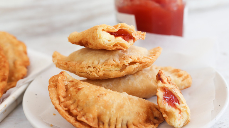 empanadas on white plate