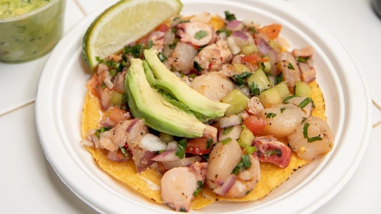 Plate of seafood ceviche