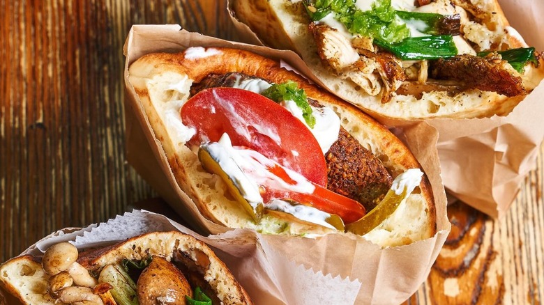 pita with meat and veggies