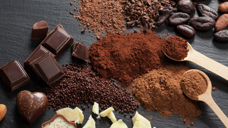 Different forms of chocolate