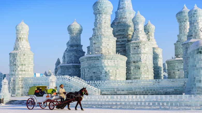 Ice castle in Harbin, China