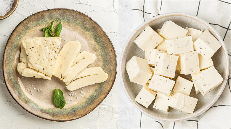 composite of halloumi and paneer cheeses