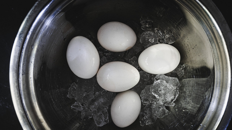 eggs in ice bowl