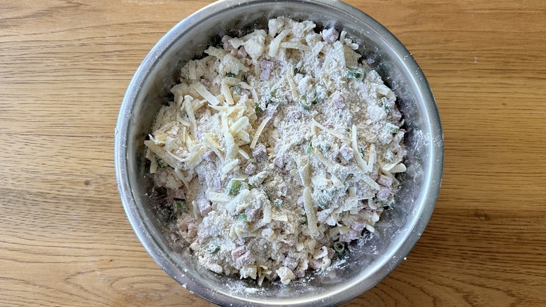 dry scone ingredients in bowl