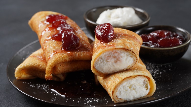 cherry and ricotta cheese blintzes