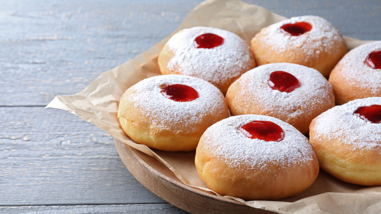 Sufganiyot jelly-filled doughnuts 