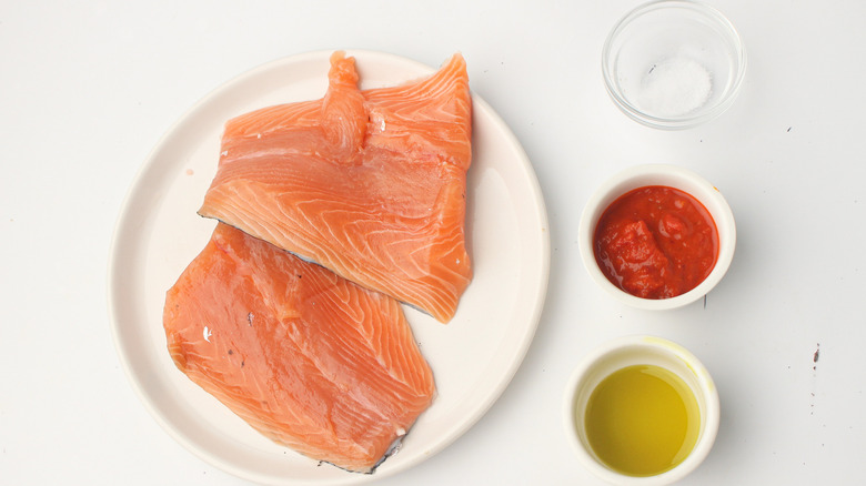 ingredients for the baked salmon