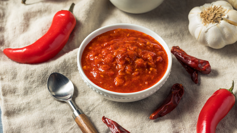 Harissa, peppers and garlic