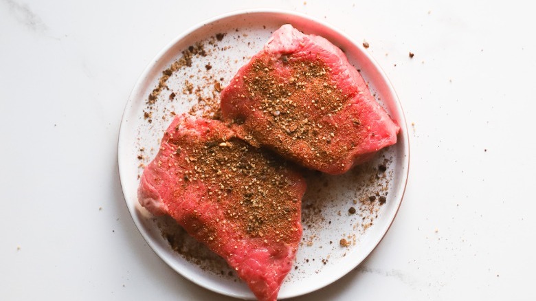 Spice-rubbed sirloin steaks