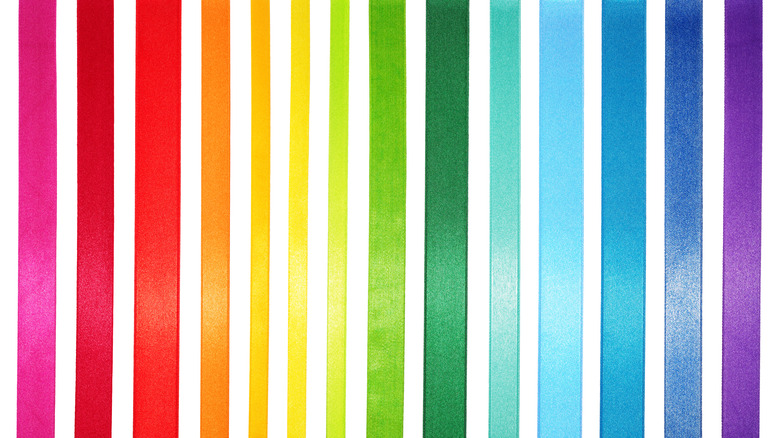 multi-colored strips of ribbon