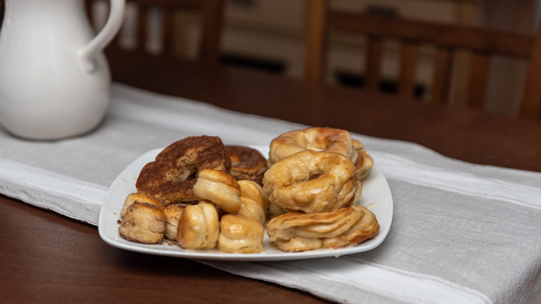 Air fried donuts on plate